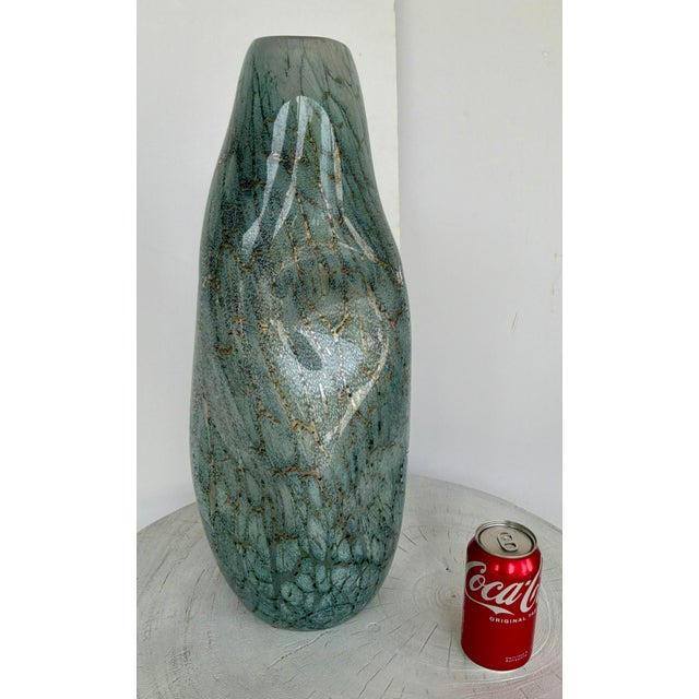 2020s Currey & Company Modern Blue Glass Tyne Vase For Sale - Image 5 of 5