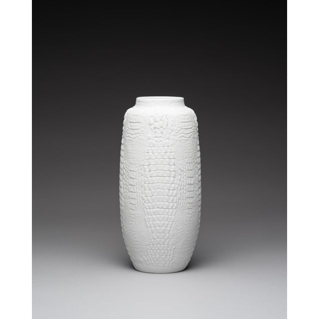 Op-Art Bisque Porcelain Vases with Crocodile Reptile Relief by Manfred Frey for AK Kaiser, 1960s, Set of 2 For Sale - Image 12 of 18