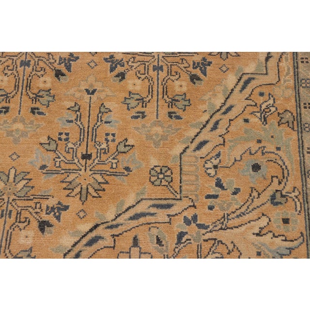 Textile Shabby Chic Nude/Dark Green Wool Rug - 9'2'' X 12'0'' For Sale - Image 7 of 10