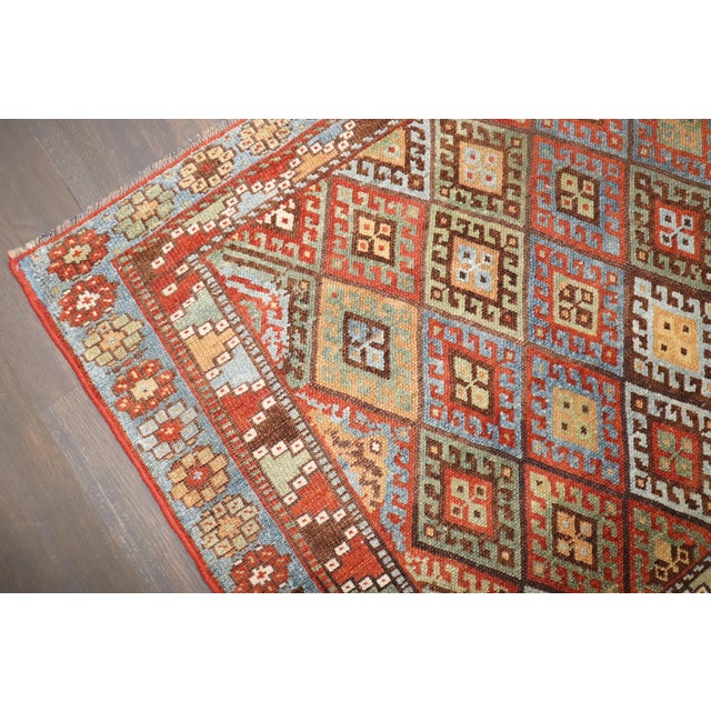 Rustic Early 20th Century Zabihi Collection Colorful Tribal Jaff Kurd Mini Rug For Sale - Image 3 of 7