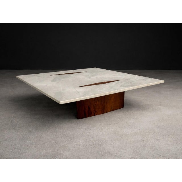 Limestone Coffee Table by Jorge Zalszupin, Rosewood & Marble, Brazil, 1959 - Lot 553A For Sale - Image 11 of 16
