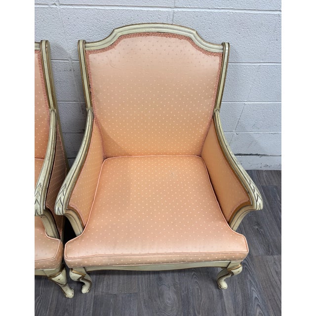 Early 20th Century Vintage French Louis XV Style Bergere Lounge Armchairs - Pair For Sale - Image 5 of 11