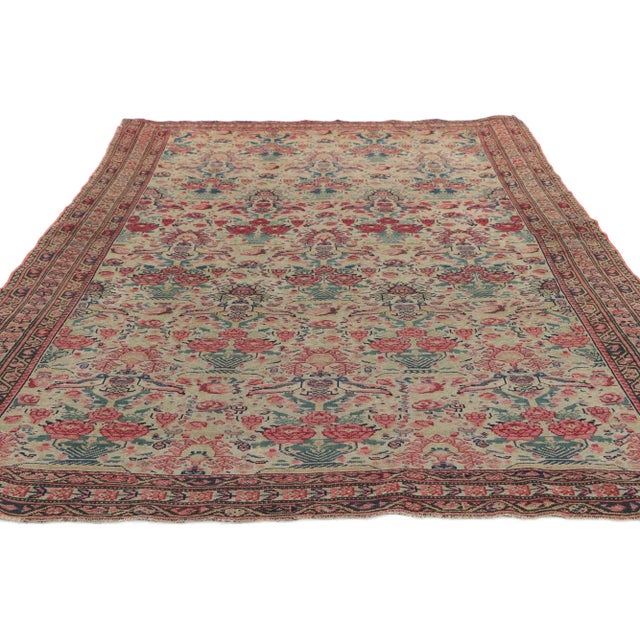 Traditional Early 20th Century Antique Persian Mishan Malayer Rug - 04'01 X 06'02 For Sale - Image 3 of 10