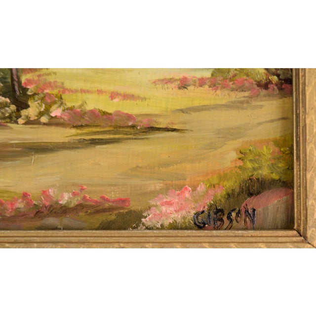 Spring Valley Plein Air Landscape in Oil on Masonite by Gibson For Sale - Image 4 of 8