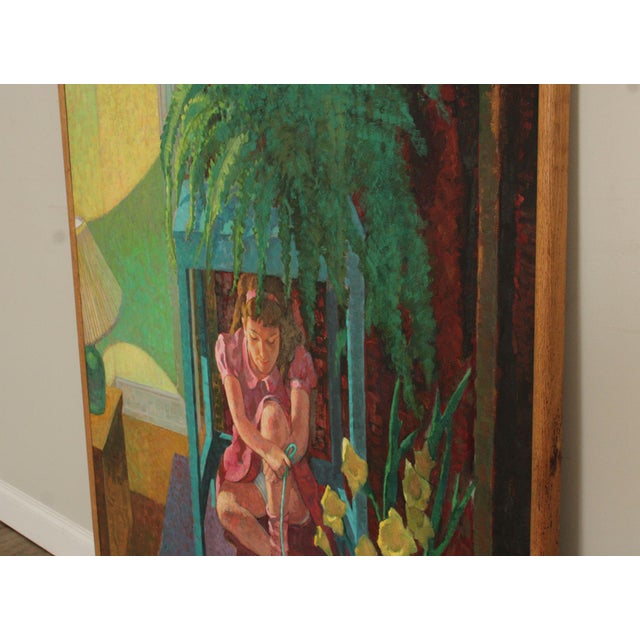 Robert Finch Oil Painting, Girl Under Fern For Sale In Philadelphia - Image 6 of 12