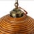 Mid 19th Century Italian Pencil Reed Rattan & Burnished Brass Dome Pendant, C. 1960 For Sale - Image 9 of 11