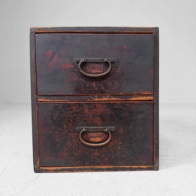 Small Japanese Drawer Cabinet with Calligraphy, 1910s For Sale - Image 4 of 9