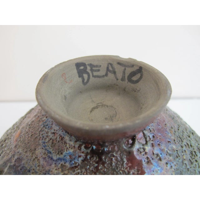Beatrice Wood Beato Red Volcanic Iridescent Luster Pottery Footed Bowl For Sale - Image 10 of 11