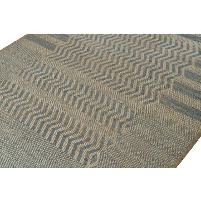 Rug & Kilim Rug & Kilim’s Modern Rug with Beige-brown Geometric Patterns - 9x12 For Sale - Image 4 of 7
