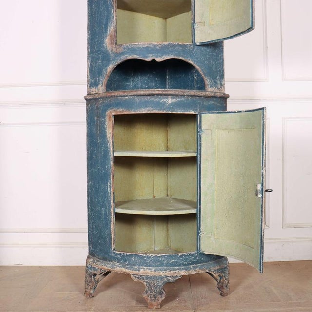 Swedish Bowfronted Corner Cupboard For Sale - Image 10 of 11