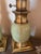 Vintage Stiffel Celadon Green Ostrich Egg Brass Torchiere Lamps - a Pair For Sale In Sacramento - Image 6 of 7