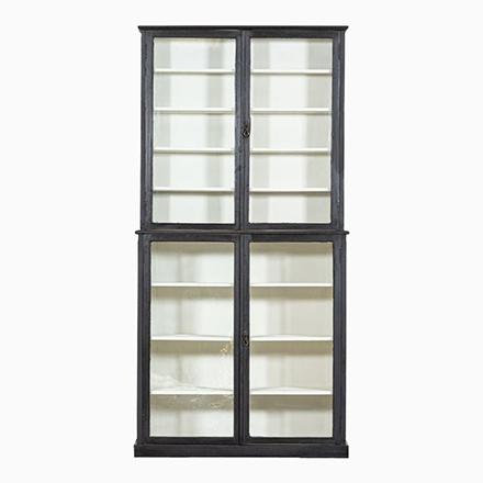 circa 1900 English painted glazed shop display cabinet / vitrine. Measures: W87 x D34 x H174 cm