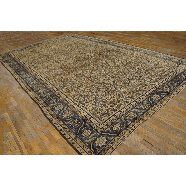 Textile Spectacular Brown-Sienna Bakcground With Allover Pattern Antique Persian Bakshaish Rug For Sale - Image 7 of 12