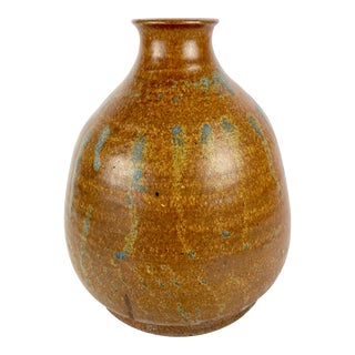 Mid Century Vintage California Studio Ceramic Pottery Vase Signed Krylo 1976 For Sale