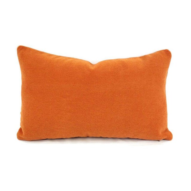 2010s Place Textiles La Scala in Valencia Lumbar Pillow Cover - 12.5" X 20" Solid Orange Rust Alpaca Wool Rectangle Accent Cushion Cover For Sale - Image 5 of 5