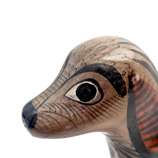 Mid-Century Tonalá Pottery Dachshund Folk Art Sculpture 13" Mexico For Sale - Image 10 of 17