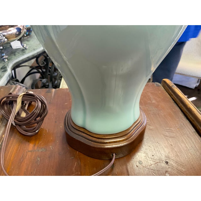 Celadon 20th Century Reed and Barton Celedon Ceramic Lamp For Sale - Image 8 of 12