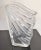 Art Deco 1970s Art Deco Style Fluted Fan Shaped Heavy Crystal Vase French Art Vannes Style For Sale - Image 3 of 12