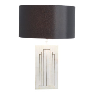 Vintage Geometric Marble Table Lamp For Sale
