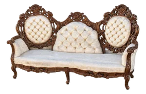 Antique Victorian Rococo Carved Walnut Settee – 66” – Reupholstery-Ready Designer Frame