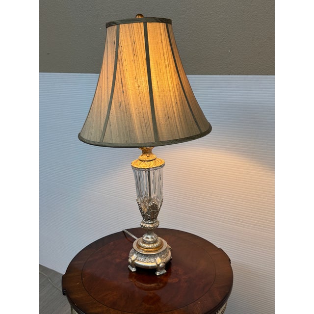 Currey & Company Neoclassical Currey & Company Cut Glass Table Lamp For Sale - Image 4 of 12