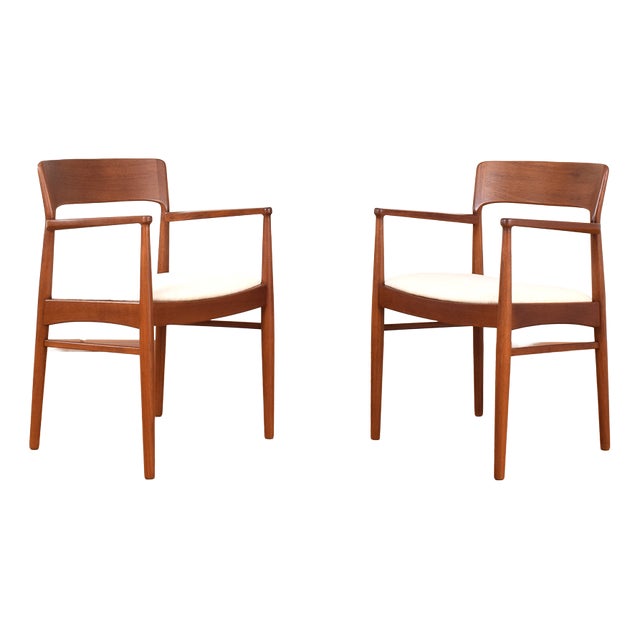 Danish Teak Dining Chairs by Henning Kjærnulf for Korup Stolefabrik, 1960s, Set of 2 For Sale