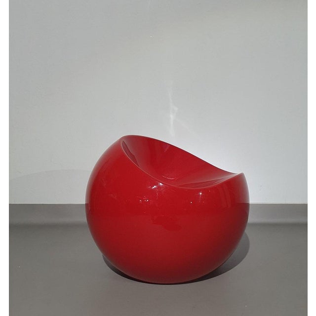 Red Stone Ball Chairs from Dupont Finn, Set of 2 For Sale - Image 8 of 11