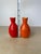 Mid 20th Century Pair Vintage Omc Japan Ceramic Sake Bottles, Red & Orange For Sale - Image 5 of 7