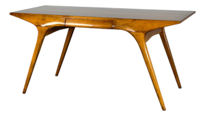 Sculptural Writing Desk in Walnut by Carlo De Carli, Italy, 1950s