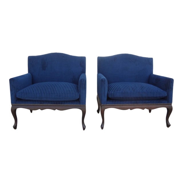 Late 19th Century French Louis XV-XVI Style Walnut Marquises - a Pair For Sale