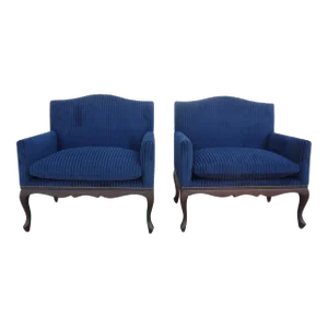 Late 19th Century French Louis XV-XVI Style Walnut Marquises - a Pair