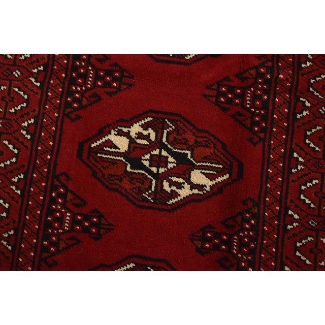 Turkmen Runner 2’7” X 9’8” Red Wool Vintage Tribal Hand-Knotted Oriental Rug For Sale - Image 4 of 12