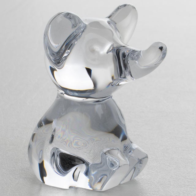 1970s Daum France Crystal Elephant Paperweight or Decorative Sculpture For Sale - Image 5 of 9