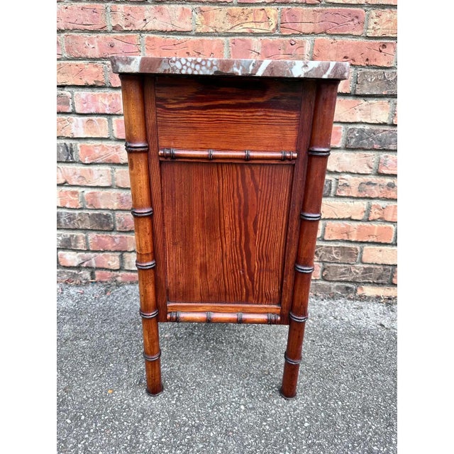 Wood 19th Century French Faux Bamboo Cabinet For Sale - Image 7 of 9