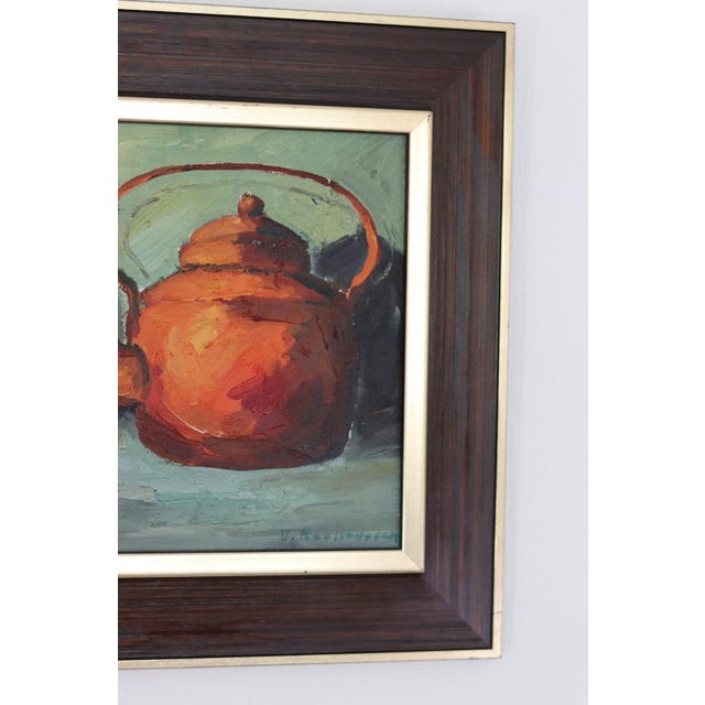 Viktor Rasmussen, Kettle and Mug, 1960s, Oil on Canvas, Framed For Sale - Image 11 of 13