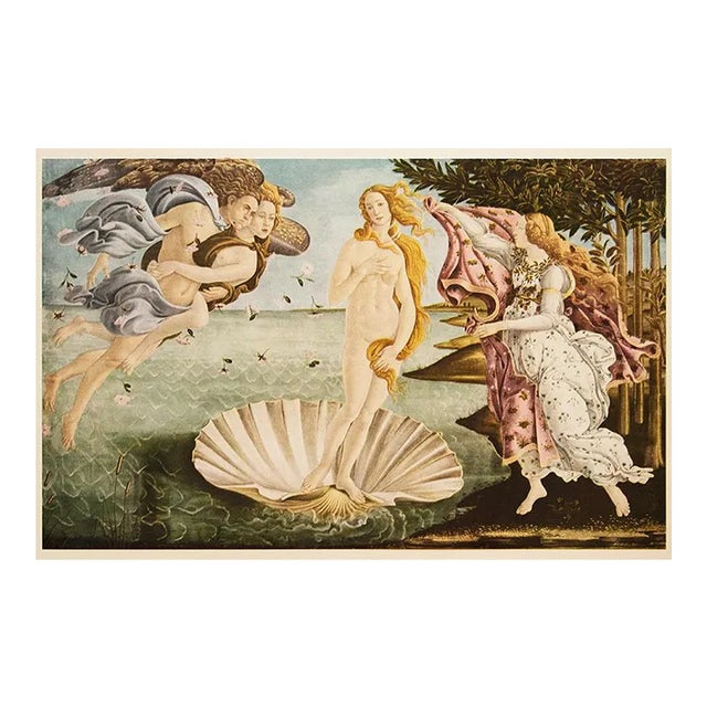 1953 After Botticelli "The Birth of Venus", First Edition Vintage Full-Color Print For Sale