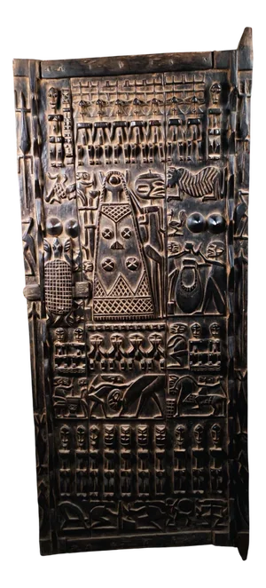 Carved Wooden Dogon Door, Mali, 1800s