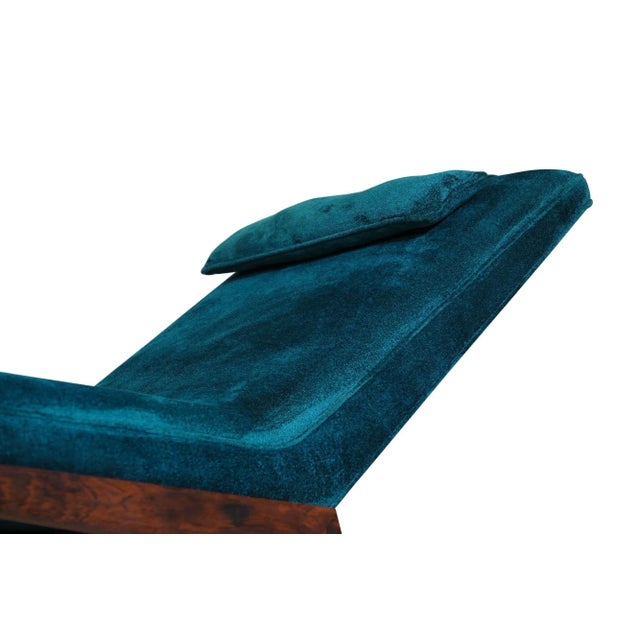 Mid 20th Century Rosewood Framed Brazilian Modern Angled Chaise Lounge For Sale - Image 10 of 10