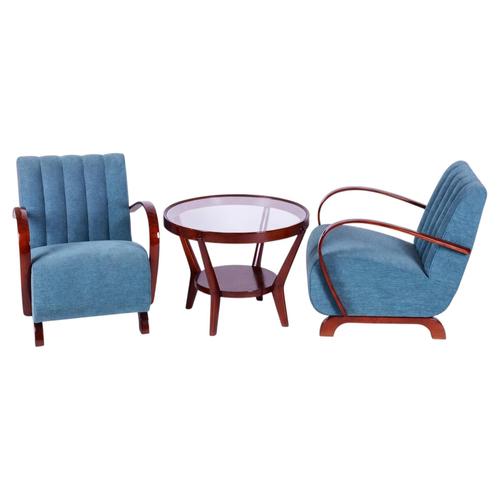 Art Deco Seating Set in Oak and Walnut, from Hala, 1940s, Set of 3 For Sale - Image 16 of 16