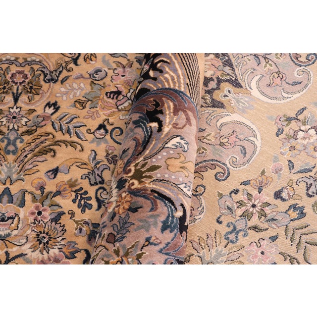 Textile Art Nouveau Foral 1990's Pak-Persian Gold/Gold Wool Rug - 12'0'' X 17'8'' For Sale - Image 7 of 9