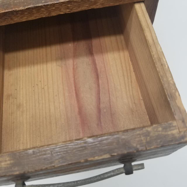 Vintage Japanese Wooden Three-Drawer Chest For Sale - Image 4 of 14