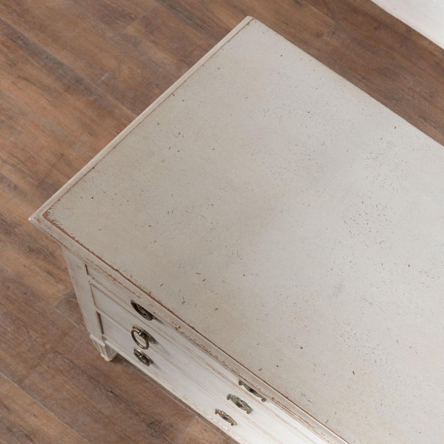 Late 19th Century Late 19th Century Swedish White Gustavian Style Small Chest of Three Drawers Nightstand For Sale - Image 5 of 12