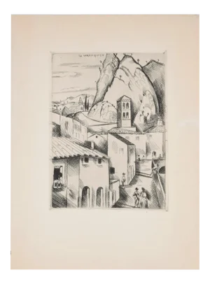 High Provence (Haute Provence) - Original Etching by H. de Waroquier - 1930 1930