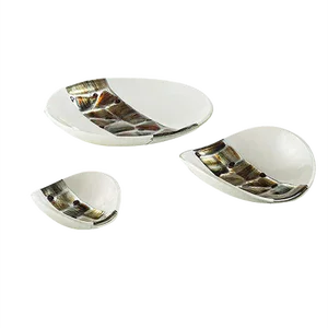 Murano Glass Ivory Pope Plates by Stefano Birello for VeVe, 2019, Set of 3