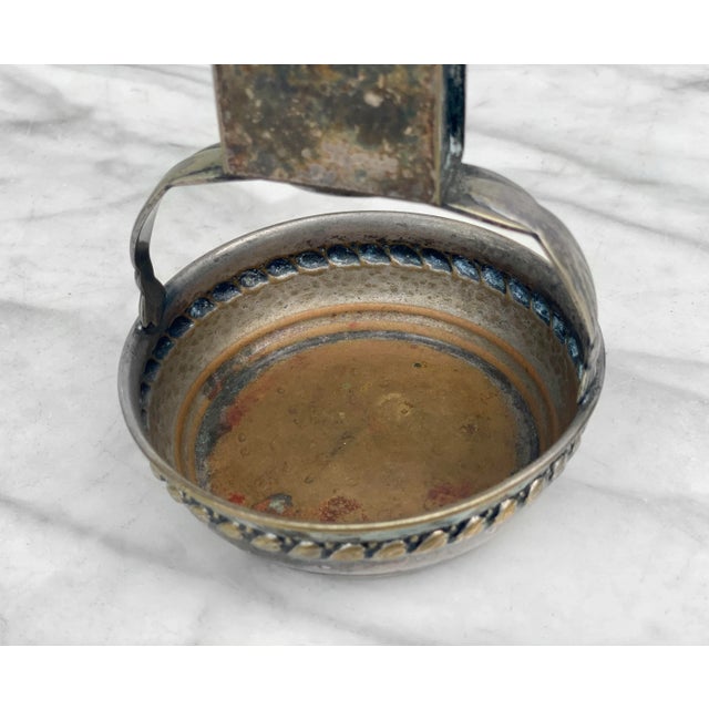 Antique Scandinavia Victorian Silver Plate Match Holder Ashtray For Sale - Image 6 of 11