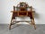 Hollywood Regency 19th-Century English Aesthetic Movement Burnt Bamboo & Lacquer Writing Desk With Mirror For Sale - Image 3 of 17