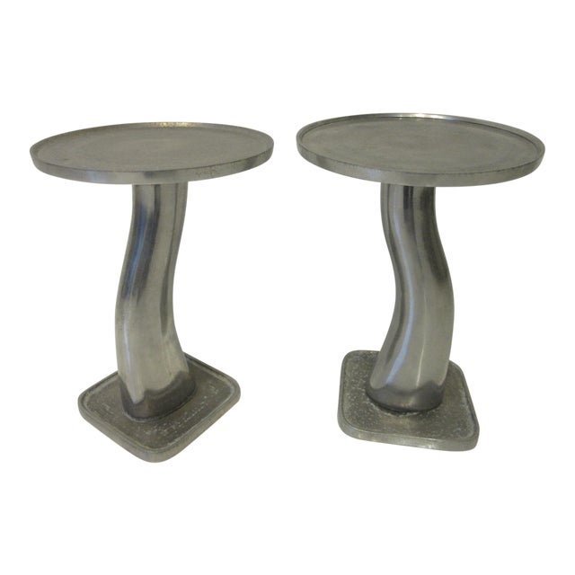 Sculptural Cast Aluminum Side Tables a Pair Chairish