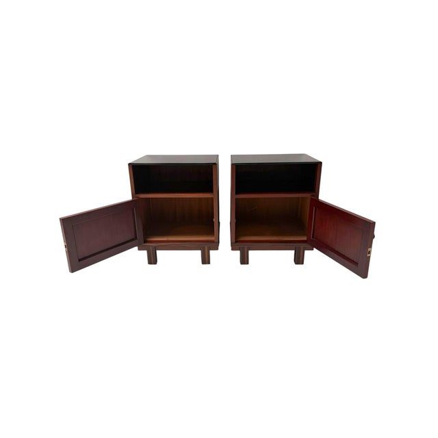Dutch Art Deco Walnut Nightstands by Max Coini, 1920s, Set of 2 For Sale - Image 6 of 10