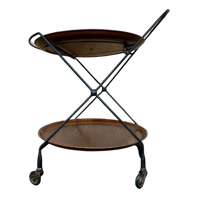 Teak String Serving Trolley by Jie Gantofta, Sweden, 1960s For Sale
