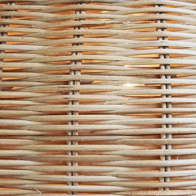 Contemporary Raw Wicker Bell Pendant Light Medium For Sale - Image 4 of 7